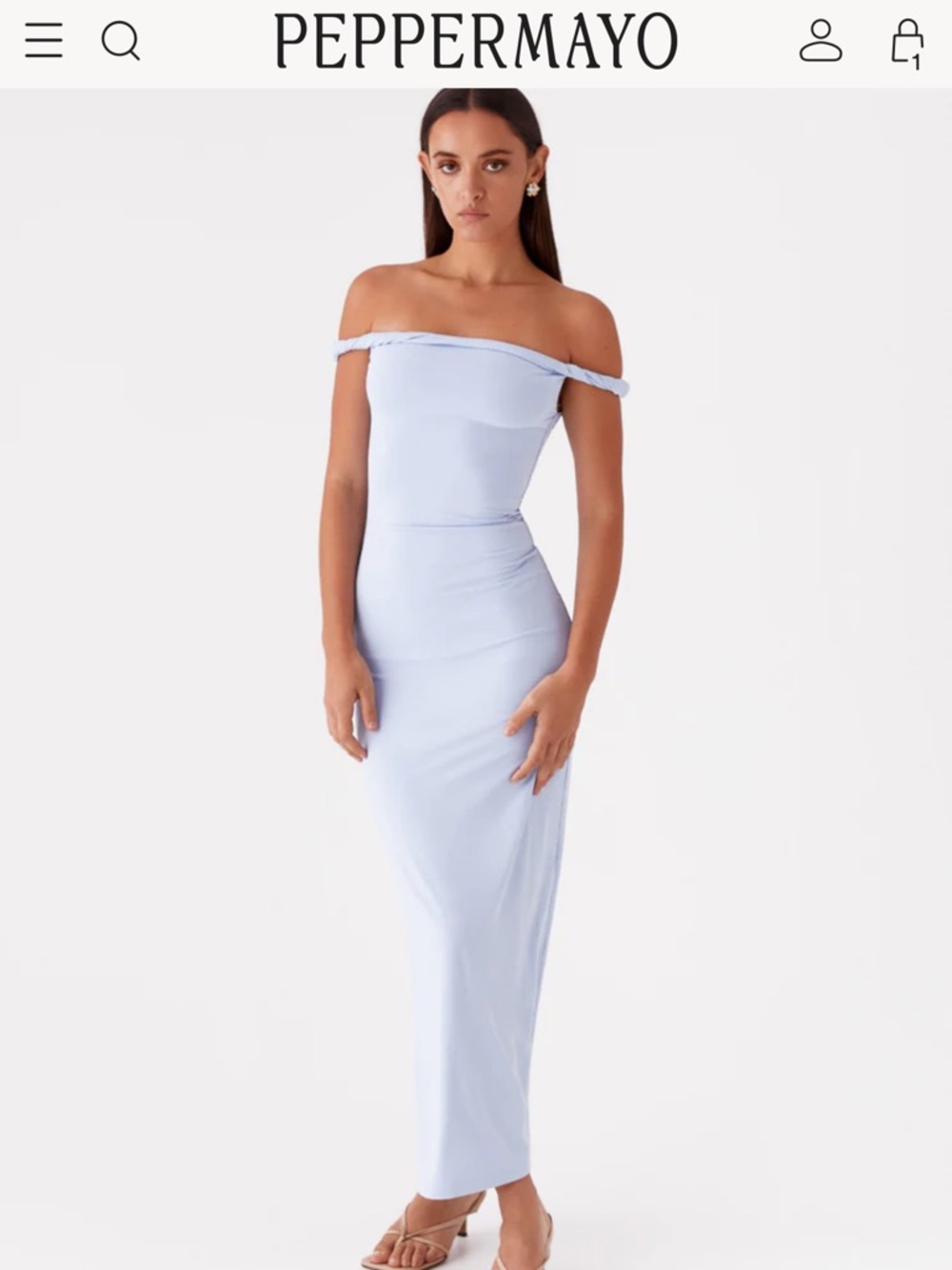 Arabella Twist Shoulder Maxi Dress - size: 4